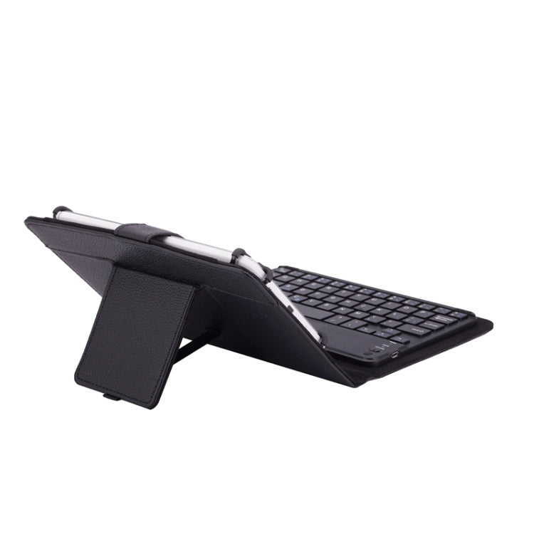 Universal Litchi Texture Leather Tablet Case with Removable Bluetooth Keyboard & Holder & Touchpad for 7 inch Android Windows Tablet PC(Black)