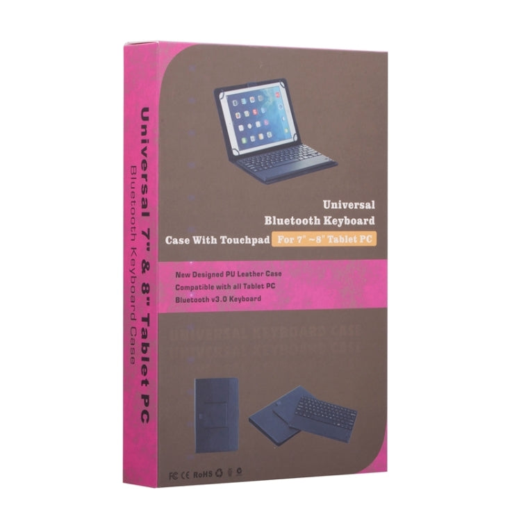 Universal Litchi Texture Leather Tablet Case with Removable Bluetooth Keyboard & Holder & Touchpad for 7 inch Android Windows Tablet PC(Black)