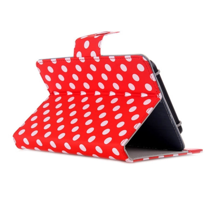 Universal Dot Pattern Horizontal Flip Leather Case with Holder for 7 inch Tablet PC
