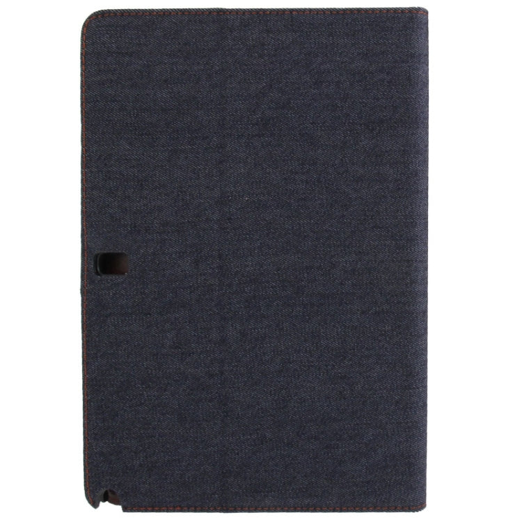 Denim Texture Leather Case with Credit Card Slots & Holder for Galaxy Note 10.1 / P600 (2014 Edition), Black(Black)