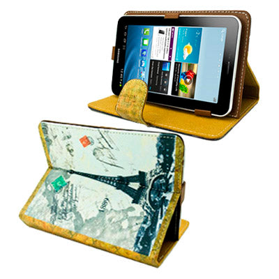 Universal Eiffel Tower Pattern Leather Case with Holder for 7.0 inch Tablet PC