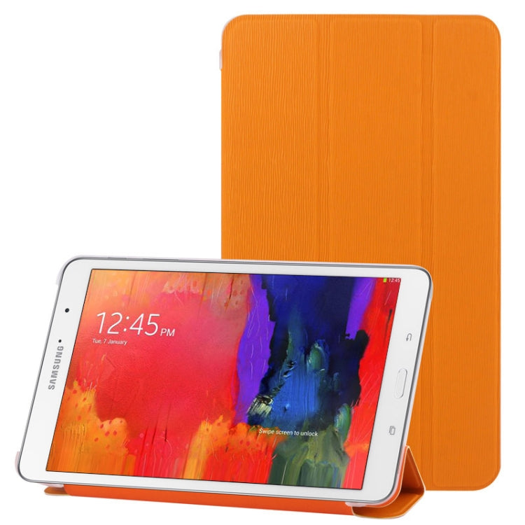 3-folding Toothpick Texture Leather Case with Holder for Galaxy Tab Pro 8.4 / T320