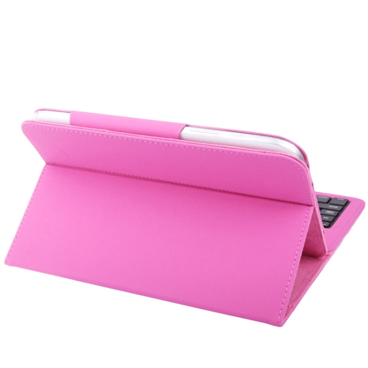 High Density Waterproof Material Slim Lined Protective Leather Case with Detachable Bluetooth Hard Key Keyboard for Galaxy Note 8.0 / N5100 / iPad mini / mini 2 Retina(Magenta)