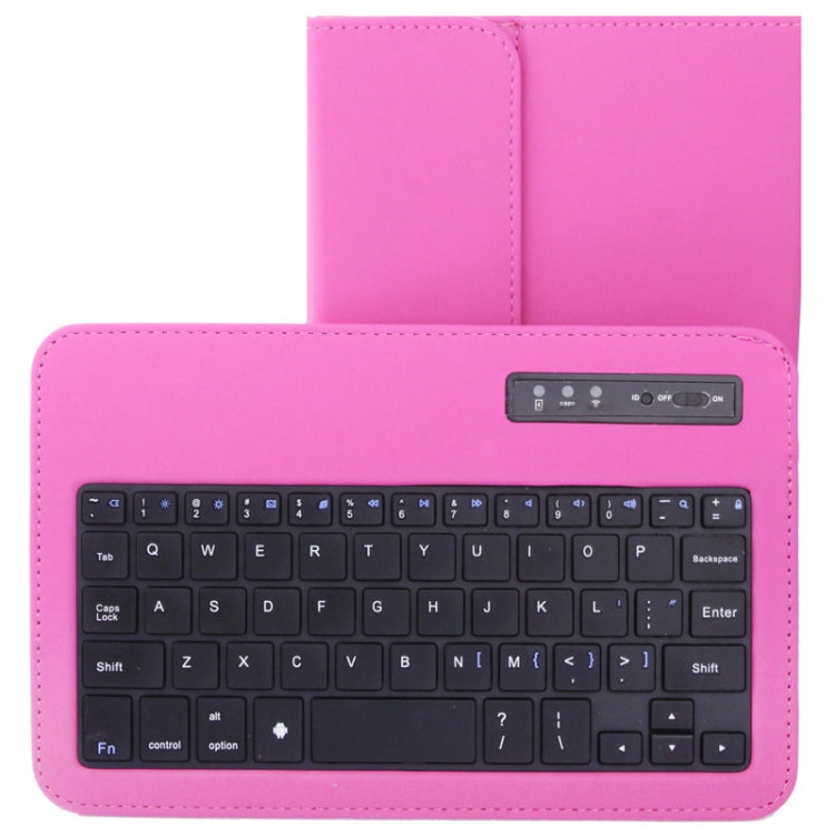 High Density Waterproof Material Slim Lined Protective Leather Case with Detachable Bluetooth Hard Key Keyboard for Galaxy Note 8.0 / N5100 / iPad mini / mini 2 Retina(Magenta)