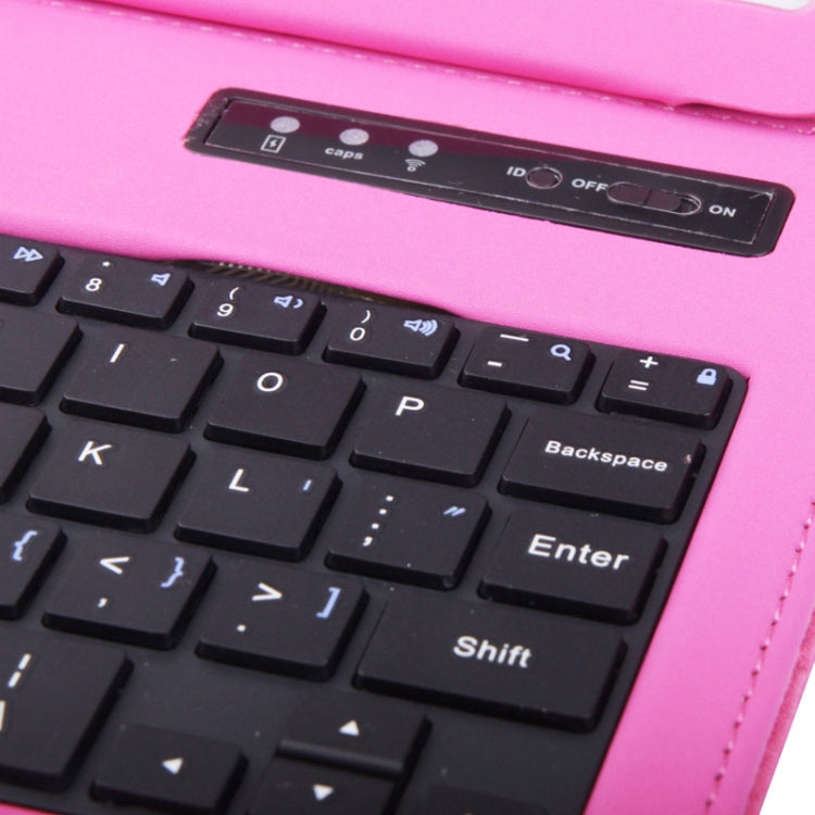 High Density Waterproof Material Slim Lined Protective Leather Case with Detachable Bluetooth Hard Key Keyboard for Galaxy Note 8.0 / N5100 / iPad mini / mini 2 Retina(Magenta)