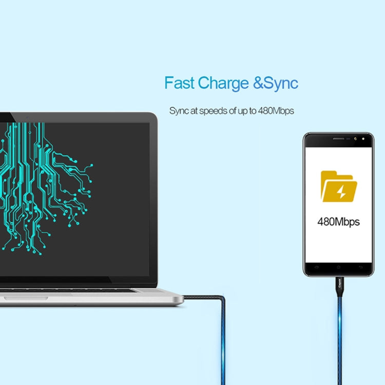 Cagabi N1 1m 2.4A Aviation Aluminum Alloy + Nylon USB to Micro USB Data Sync Fast Charging Cable,