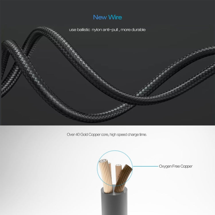 Cagabi N1 1m 2.4A Aviation Aluminum Alloy + Nylon USB to Micro USB Data Sync Fast Charging Cable,