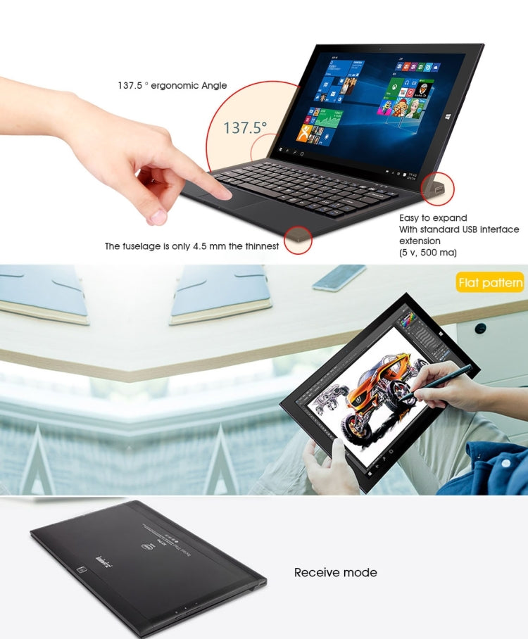 11.6 inch Tablet Magnetic Suction Keyboard for Teclast X2 Pro (S-WMC-0480B)(Black)