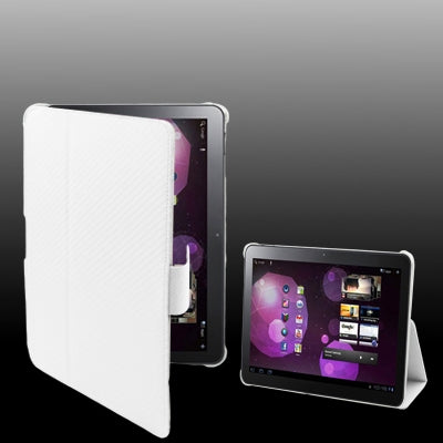 Carbon Skin Style Leather Case with Smart Cover for Galaxy Tab 10.1 / P7510 / P7500