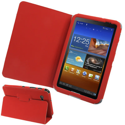 Leather Case with Holder for Galaxy Tab P6200 , Original Version(Red)