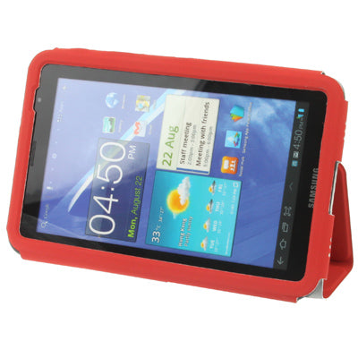 Leather Case with Holder for Galaxy Tab P6200 , Original Version(Red)