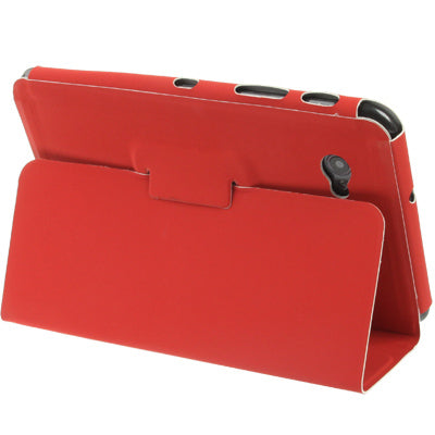 Leather Case with Holder for Galaxy Tab P6200 , Original Version(Red)