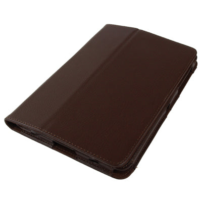Leather Case with Holder for Galaxy Tab 7.7 / P6800(Brown)