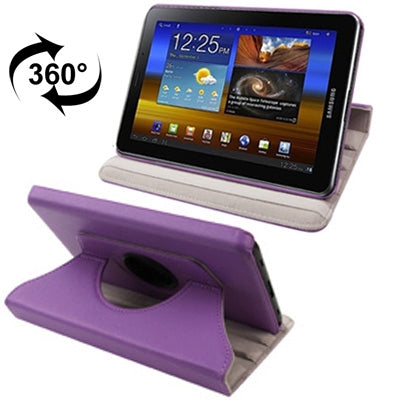 360 Degree Rotation Leather Case with Holder for Galaxy Tab 7.0 Plus / P6200(Purple)