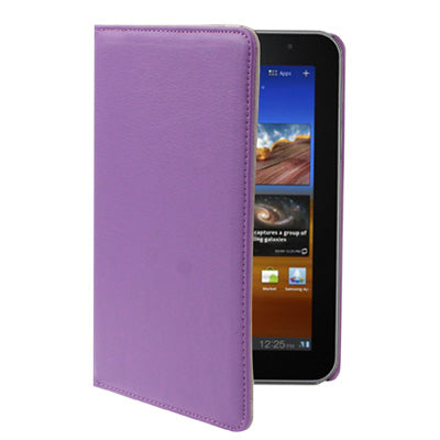 360 Degree Rotation Leather Case with Holder for Galaxy Tab 7.0 Plus / P6200(Purple)