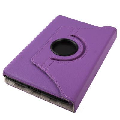 360 Degree Rotation Leather Case with Holder for Galaxy Tab 7.0 Plus / P6200(Purple)