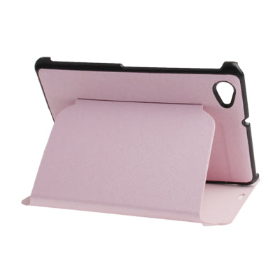 Cross Texture Leather Case with Holder for Galaxy Tab 7.7 / P6800(Pink)
