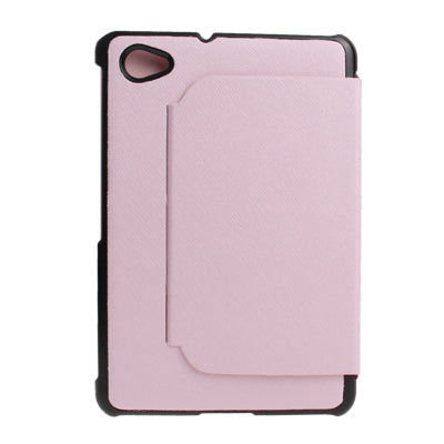 Cross Texture Leather Case with Holder for Galaxy Tab 7.7 / P6800(Pink)