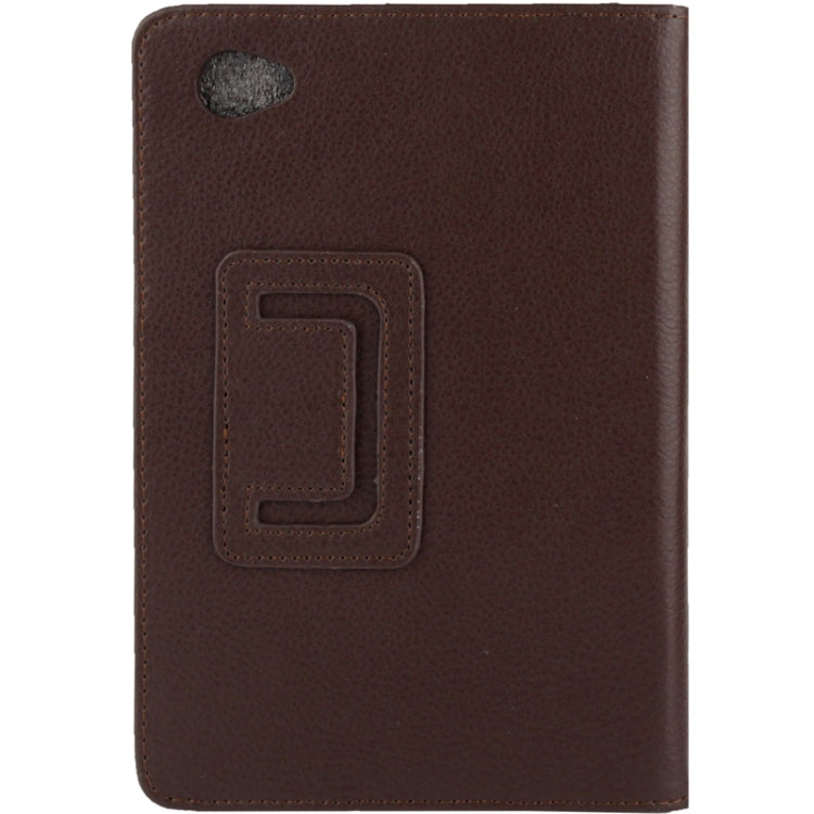 Litchi Texture Leather Case with Holder for Galaxy Tab 7.7 / P6800(Brown)