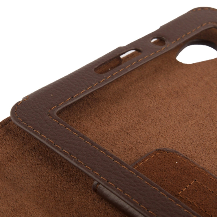 Litchi Texture Leather Case with Holder for Galaxy Tab 7.7 / P6800(Brown)
