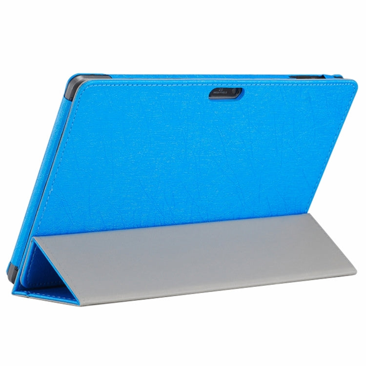 Fashionable Horizontal Flip Steel Wire Texture Magnetic Leather Case with Three-folding Holder for Cube I10GT(Blue)