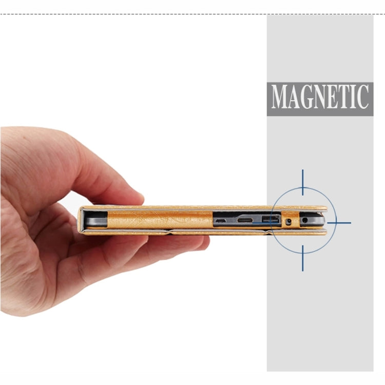 Fashionable Horizontal Flip Steel Wire Texture Magnetic Leather Case with Three-folding Holder for Cube I10GT(Blue)