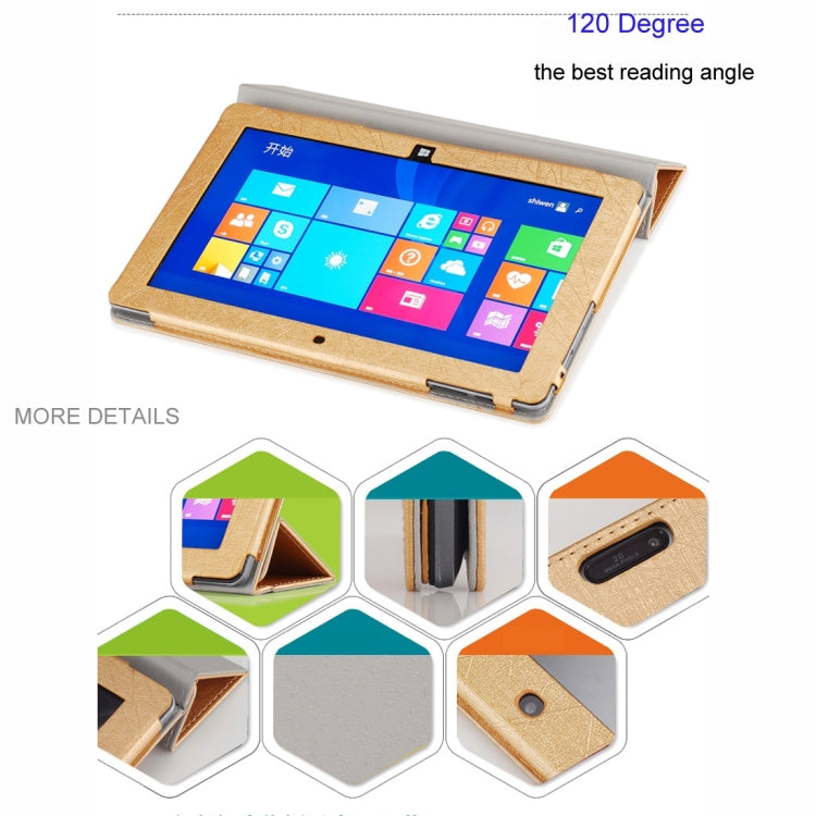 Fashionable Horizontal Flip Steel Wire Texture Magnetic Leather Case with Three-folding Holder for Cube I10GT(Blue)