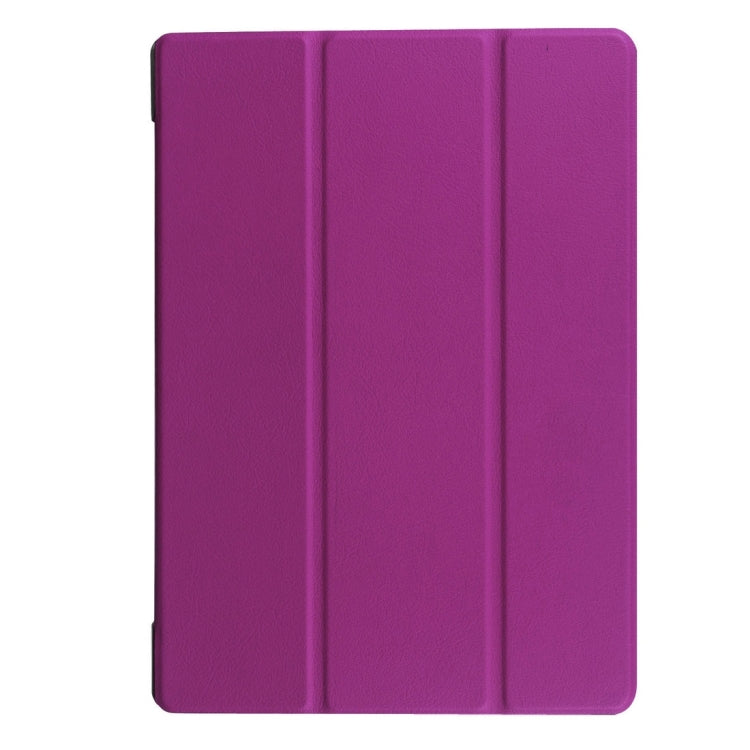 Custer Texture Horizontal Flip Solid Color Leather Case with Three-folding Holder for Lenovo TAB 2 A10-30 X30F, 10.1 inch