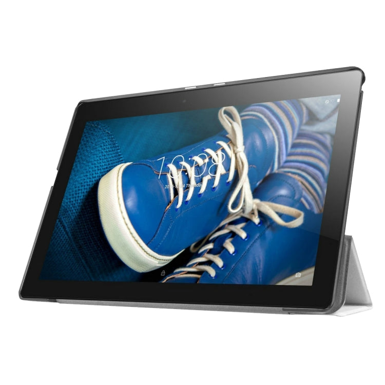 Custer Texture Horizontal Flip Solid Color Leather Case with Three-folding Holder for Lenovo TAB 2 A10-30 X30F, 10.1 inch