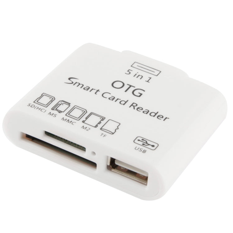 5 in 1 Micro USB Card Reader Connection Kit for Galaxy S IV / S III / Note / Other Smart Phone, Support SD / MMC / MS / M2 / TF Card / OTG Function(White)