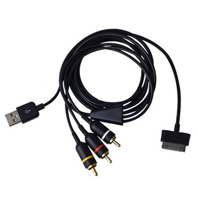 1.5m 30 Pin to AV Cable + USB Charger Cable, For Galaxy Tab 7 / P1000 / P1010(Black)