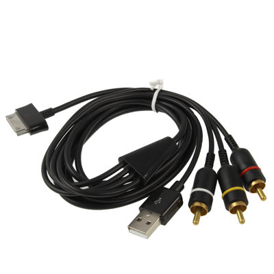 1.5m 30 Pin to AV Cable + USB Charger Cable, For Galaxy Tab 7 / P1000 / P1010(Black)