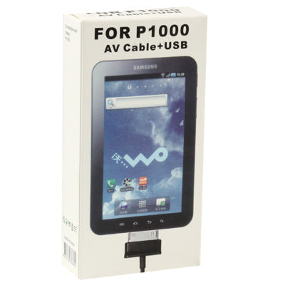 1.5m 30 Pin to AV Cable + USB Charger Cable, For Galaxy Tab 7 / P1000 / P1010(Black)