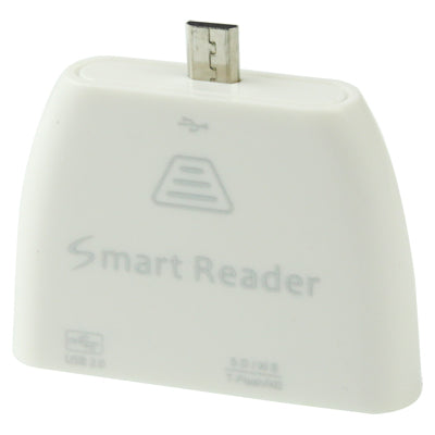 Micro USB Smart Card Reader for Galaxy S III /i9300 ,Galaxy Note /i9220 ,Galaxy Note 2 /N7100 , Galaxy S II /i9100 /  Galaxy S IV / i9500 Epic Touch 4G(White)