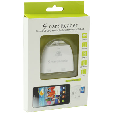 Micro USB Smart Card Reader for Galaxy S III /i9300 ,Galaxy Note /i9220 ,Galaxy Note 2 /N7100 , Galaxy S II /i9100 /  Galaxy S IV / i9500 Epic Touch 4G(White)