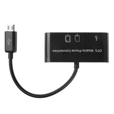 USB 2.0 OTG Card Reader Connection Kit for Galaxy S IV / i9500 Galaxy S III / i9300 / Galaxy Note / i9220 / Galaxy S II / i9100, Support SD / TF Card(Black)