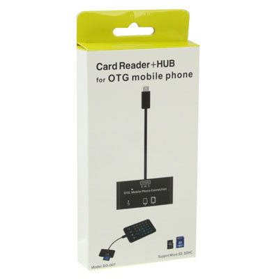 USB 2.0 OTG Card Reader Connection Kit for Galaxy S IV / i9500 Galaxy S III / i9300 / Galaxy Note / i9220 / Galaxy S II / i9100, Support SD / TF Card(Black)