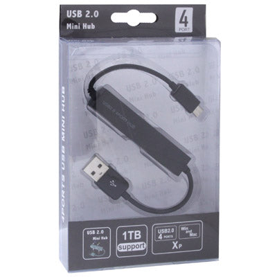 High Speed 4-Port USB 2.0 HUB / SYNC Cable, For Samsung S6 / HTC / Sony / LG / Nokia and Other Micro USB Port Mobile Device(Black)