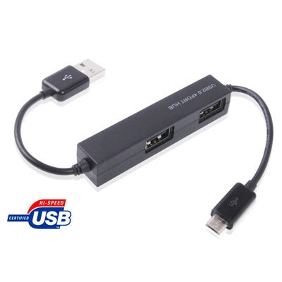 High Speed 4-Port USB 2.0 HUB / SYNC Cable, For Samsung S6 / HTC / Sony / LG / Nokia and Other Micro USB Port Mobile Device(Black)