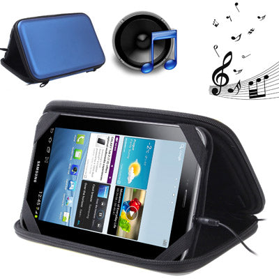 Melody Multi-function Portable Stereo Speaker / Shock-proof Bag, Suitable for Galaxy Table 7.0 / 7.7 inch / P6200 / P6800 / P3100 / P1000, and other 7.0 inch Tablet PC(Blue)
