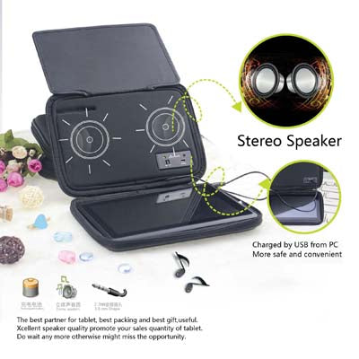 Melody Multi-function Portable Stereo Speaker / Shock-proof Bag, Suitable for Galaxy Table 7.0 / 7.7 inch / P6200 / P6800 / P3100 / P1000, and other 7.0 inch Tablet PC(Blue)
