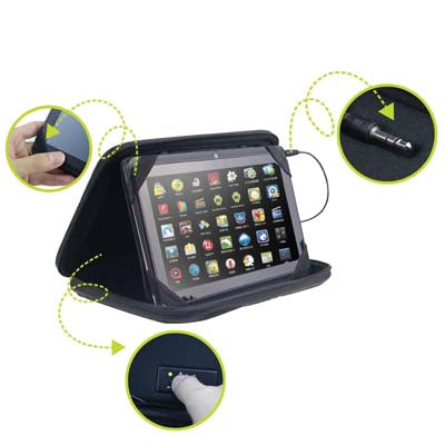 Melody Multi-function Portable Stereo Speaker / Shock-proof Bag, Suitable for Galaxy Table 7.0 / 7.7 inch / P6200 / P6800 / P3100 / P1000, and other 7.0 inch Tablet PC(Blue)
