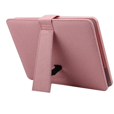 7 inch Universal Tablet PC Leather Tablet Case with USB Plastic Keyboard / Holder(Pink)