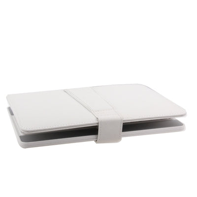 8 inch Universal Tablet PC Leather Tablet Case with USB Plastic Keyboard / Holder(White)