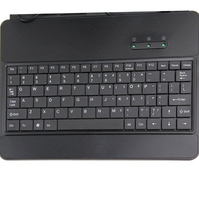 8 inch Universal Tablet PC Leather Tablet Case with Mini USB Plastic Keyboard / Holder(Black)