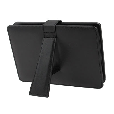 10 inch Universal Tablet PC Leather Tablet Case with Mini USB Plastic Keyboard / Holder(Black)