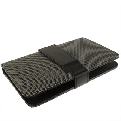 7 inch Universal Tablet PC Gird Texture Leather Tablet Case with Mini USB Plastic Keyboard / Holder(Black)