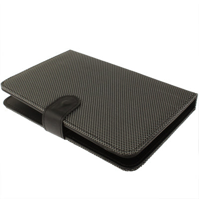 7 inch Universal Tablet PC Gird Texture Leather Tablet Case with Mini USB Plastic Keyboard / Holder(Black)