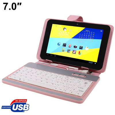 Universal Leather Tablet Case with USB Keyboard for 7.0 inch Tablet PC (Used for S-WMC-1645W, S-WMC-1630B, S-WMC-1622W, S-WMC-1616W, S-WMC-1606B),