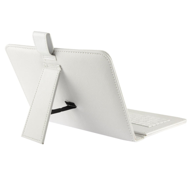 Universal Adjustable Cross Texture Leather Tablet Case with USB 2.0 Hard Key Keyboard, Suitable for 9.0 inch Tablet PC (Such as S-WMC-0285, S-WMC-0280, S-WMC-0265, S-WMC-0929, S-WMC-0948 etc.),